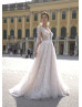 Long Sleeves Beaded Ivory Lace Tulle Luxury Wedding Dress
